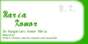 maria komor business card